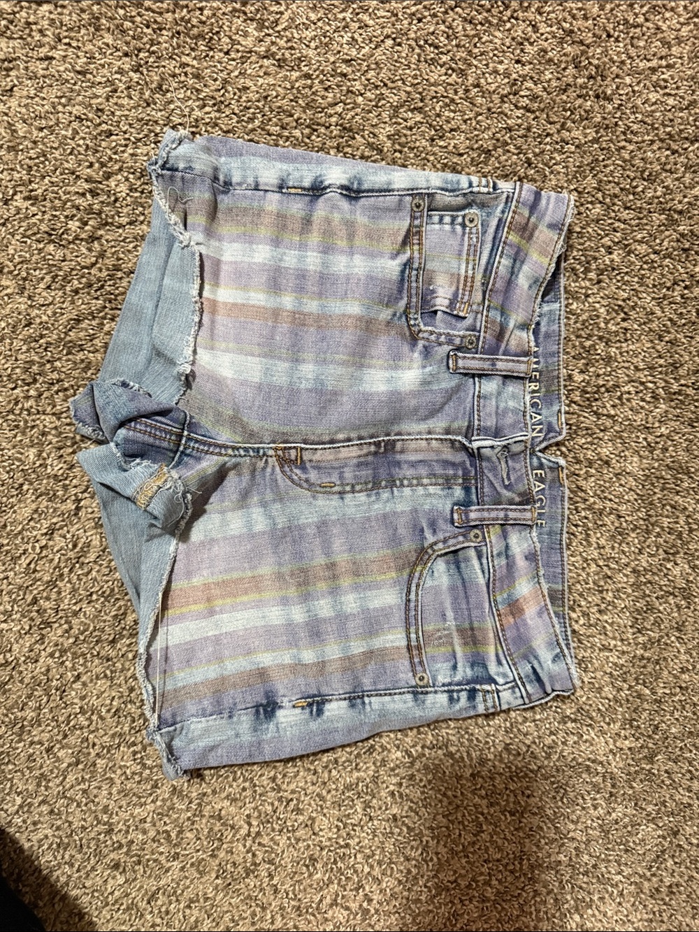 American Eagle Outfitters Pastel Striped Denim Shorts